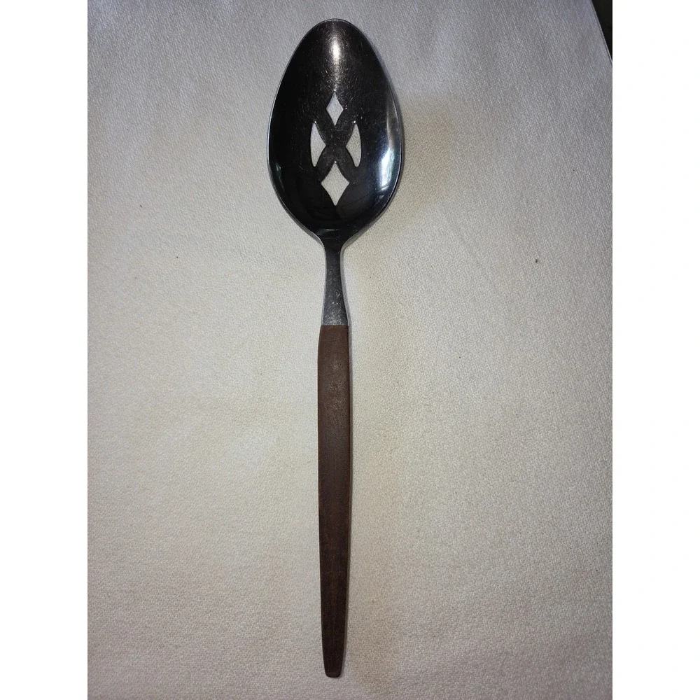 Ekco Eterna Flatware‎ Set 3 Brown MCM Canoe Muffin Stainless Japan Good Vintage